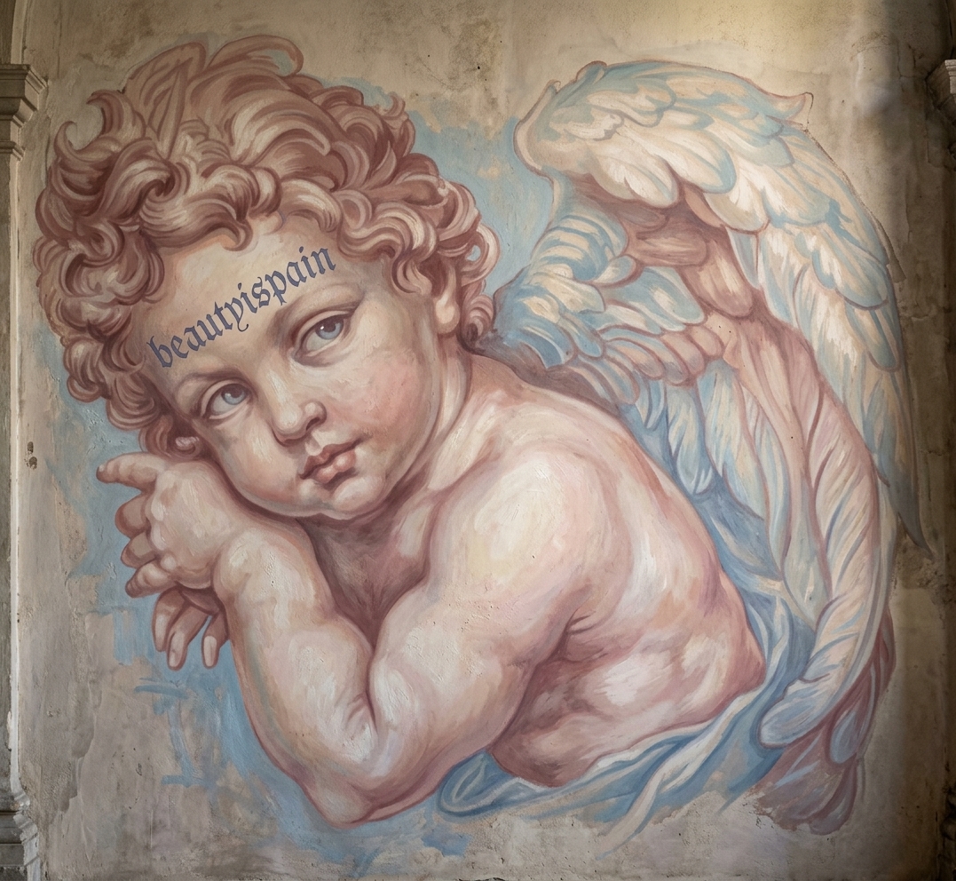 pastel cherub artwork